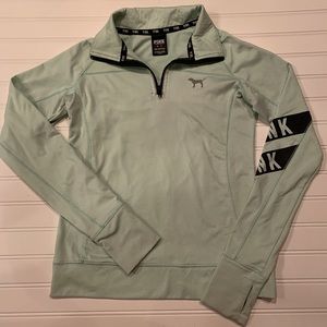 PINK mint workout quarter zip